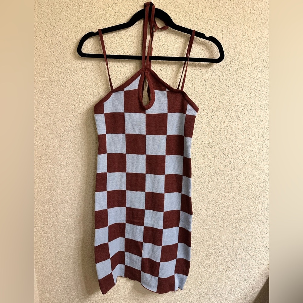 NWT Checkered Knit Dress